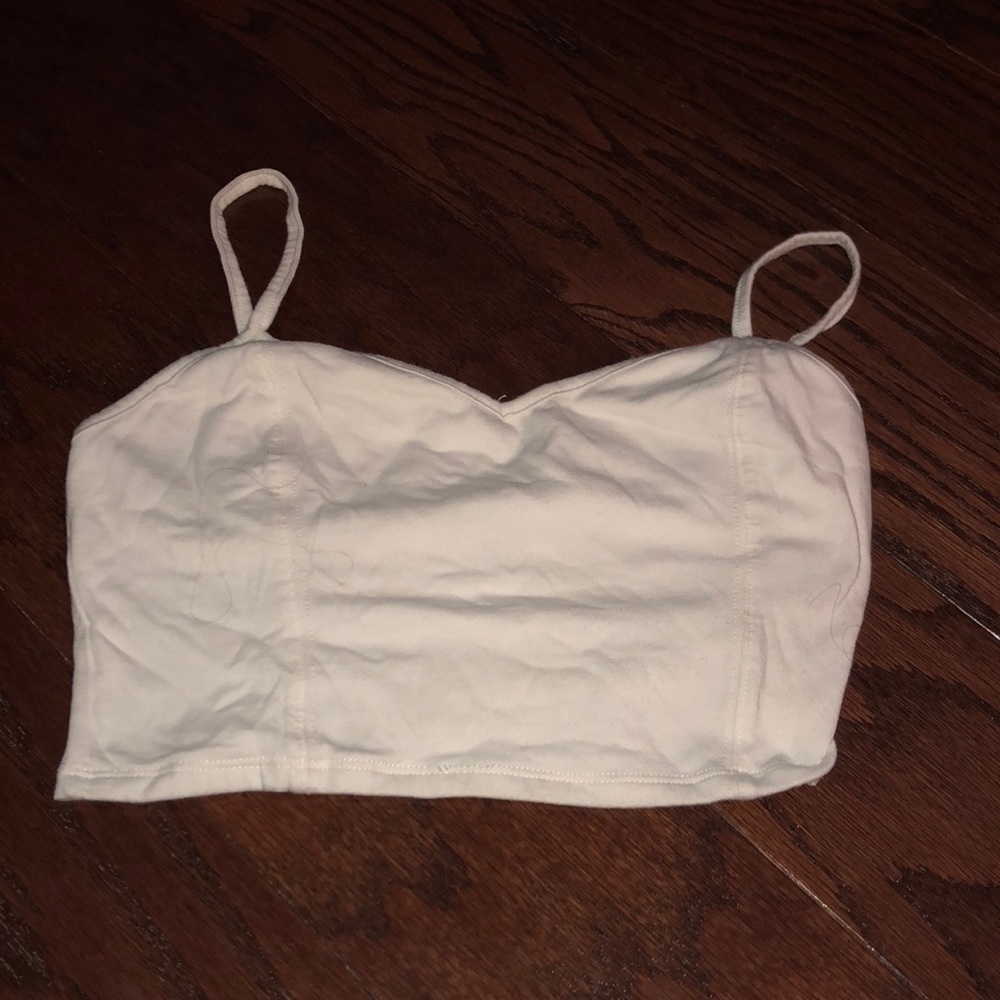 Garage White Crop Top